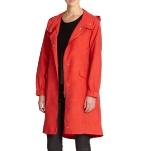 EILEEN FISHER Red Hooded Anorak Jacket (S/P)